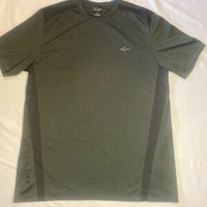 Attack Life by Greg Norman Rapid Dry Marine Green and Black Short Sleeve Tee